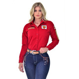 Camisa Radade Rosa Feminina Country Vaquejada Cowgirl Rodeio