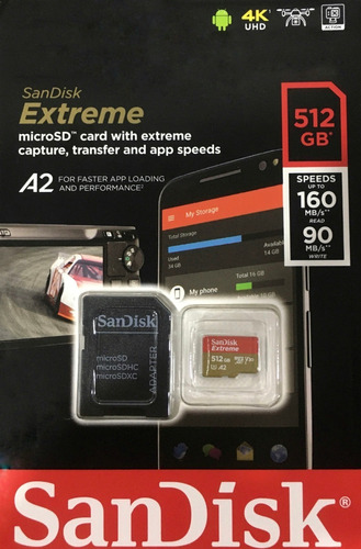 Memoria Micro Sd Sandisk Extreme 512gb 4k 160 Mb/s