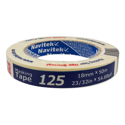 Cinta Adhesiva Multiusos Navitek 18mm X 50m Natural Papel Crepado Masking Tape Uso General 125