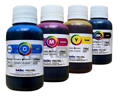 Tinta Corante Inktec L120 L355 L365 L375 L380 L395 4x 100ml