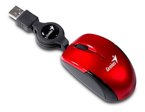 Mouse Micro Genius Mini Ruby Cable Retractil