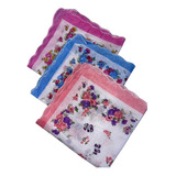 Pañuelos Blancos Con Flores Pack 12 Und