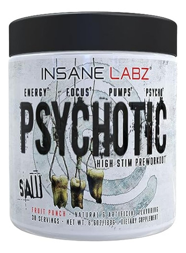 Insane Labz Psychotic Saw®, Polvo Pre Entrenamiento High Sti