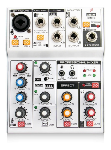 Interface Mesa De Som Arcano Mini-m + Cabo Xlr Balanceado