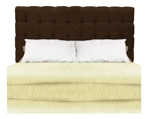 Muebles Cabecera Avery Suede Chocolate Queen Size Cama