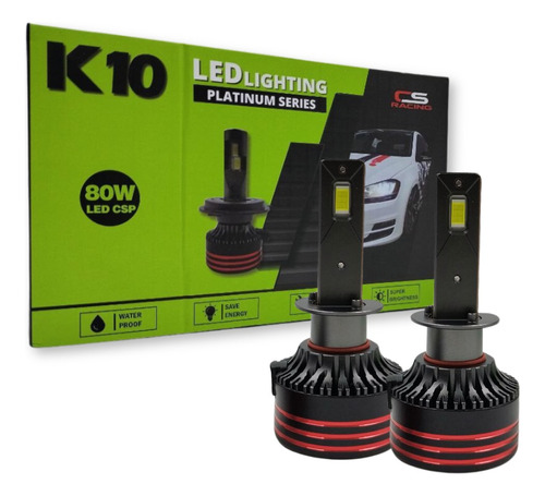 Kit De Focos Led H1 Cs Racing Platinum Series K10 80w