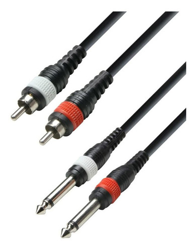 Cable Audio 2 Rca Machos A 2 Plug Machos Mono 6.3 3m