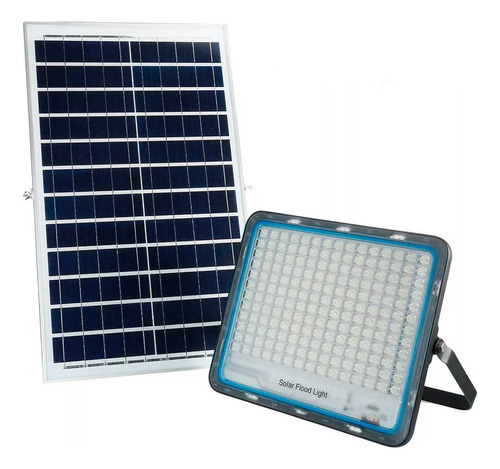 Holofote Refletor Solar 400w Controle Placa Branco Frio Eco