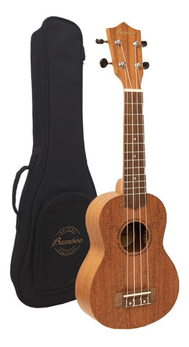 Ukelele Soprano Bamboo  U-21 Mahogany Con Funda Y Pua