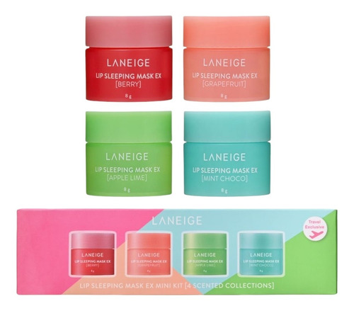 Laneige Kit Máscara Noturna Labial 4 Em 1 Reparador Coreano