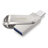 Memoria Usb-c Sandisk 128gb Ultra Dual Luxe Drive Metalica