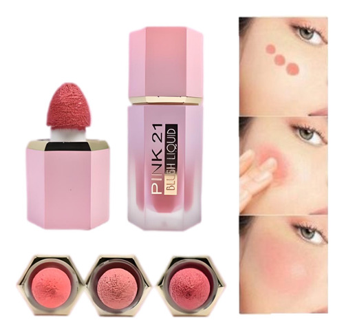 Rubor Liquido Blush Crema Con Esponja Pink 21