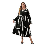 Vestidos Negros Largos Elegantes Manga Larga Casuales Mujer