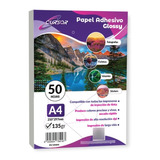 Papel Adhesivo Glossy A4/135g X50 500 Hojas Envio Incluido