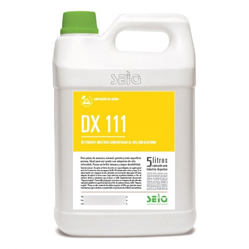 Detergente Concentrado Con Glicerina Dx 111 De Seiq X 5 Lts.