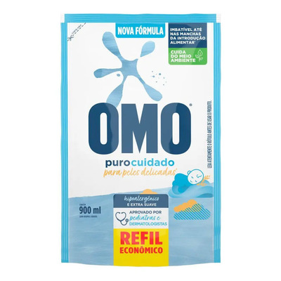 Sabão Líquido Omo Puro Cuidado Sachê Refil 900 ml | MercadoLivre