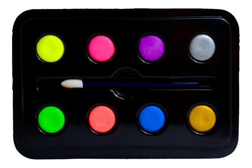 Maquillaje Artistico Pintura Neon Paleta X8 Tonos  12grs
