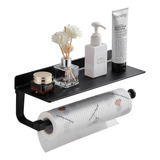 Wall Mount Paper Towel Holder With Shelf For Bathroom, Kitch