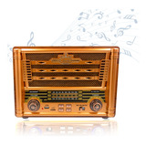 Bocina Bluetooth Radio Inalambrica Portatil Retro Vintage Color Dorado