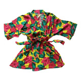 Set De Bata Kimono Y Conjunto Corpiño Bandeau Con Tanga