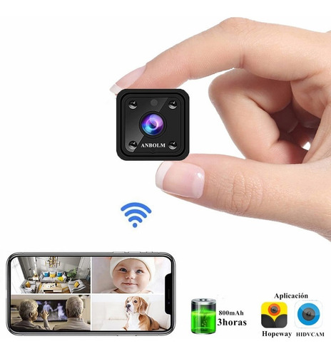 2 Mini Videocámaras Con Visión Nocturna Wifi Hd 1080p