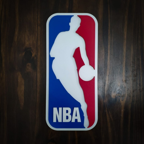 Cuadro Nba En Madera Calada Y Pintado 52x23 Cm.