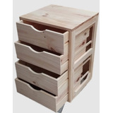 Cajonera Interior Placard Madera 4 Cajones Altos - Pino Show