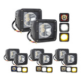 Par Faros Cuadrados Auxiliar 18 Led Dual Tricolor Jeep 4x4