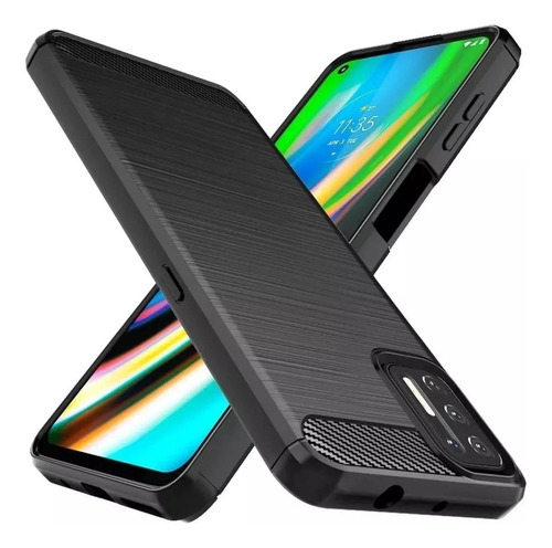 Funda Fibra Carbono Para Moto G9 Plus Antigolpes Suave Case