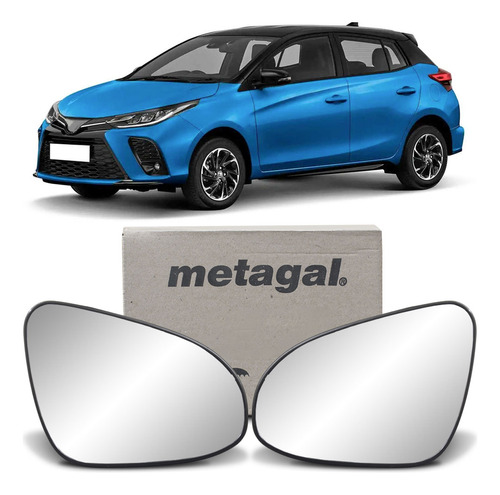 Par Lente Retrovisor Com Base Yaris 2018 A 2023 Metagal