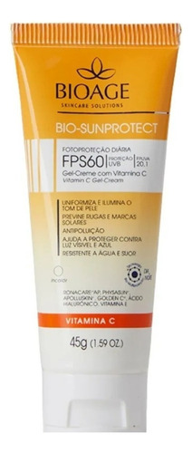 Protetor Solar Com Vitamina C Fps60 Antioxidante Bioage 45g