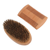 Juego De Cepillos Y Peines Para Barba, Madera, Doble Cara, E