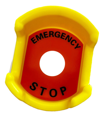 Protector Parada De Emergencia 22mm + Rotulo Emergency Stop