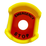 Protector Parada De Emergencia 22mm + Rotulo Emergency Stop