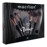 Kit Pinceis Macrilan Velvet Ed010a Preto