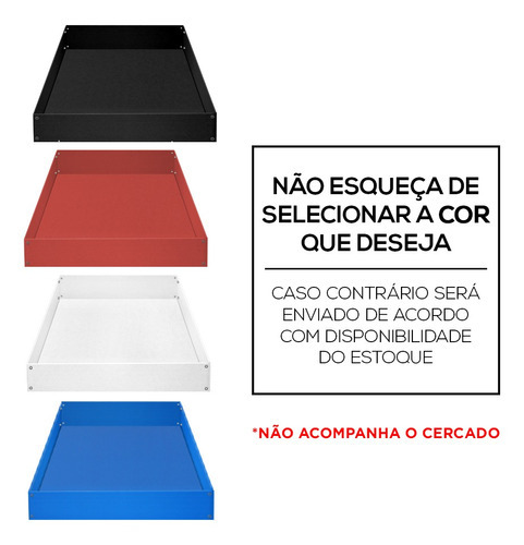 Polionda Fundo Com Lateral Para Cercado Pet 80x120cm Cor Preto