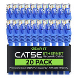 Cable Ethernet Cat5e 3ft - 20-pack, Azul, Rj45 - Gearit