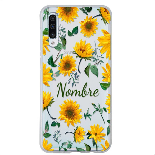 Funda Galaxy Girasoles Personalizada Con Tu Nombre