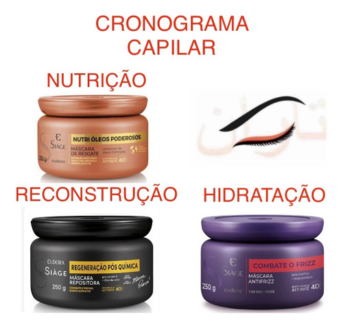 Kit Cronograma Capilar Siage Óleos, Pós Química E Anti Frizz