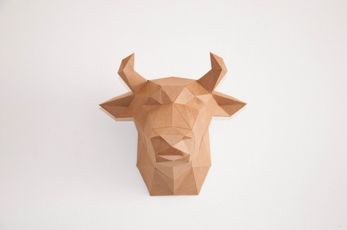 Rompecabezas 3d De Vaca En Papel Kraft