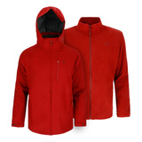 Chaqueta Hombre 3 En 1 Parbat Ptx Rojo Doite