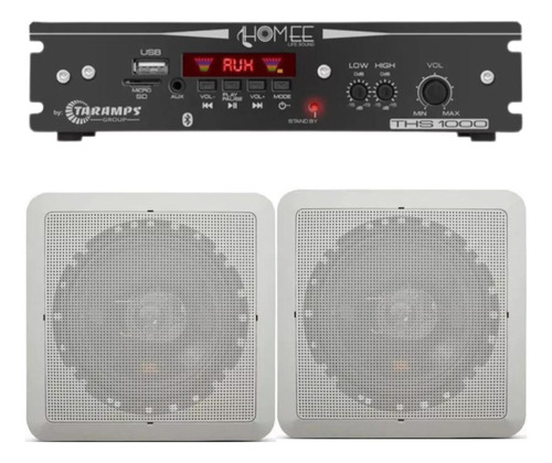 2 Arandelas Jbl + Receiver Som Ambiente Home Teto Embutir