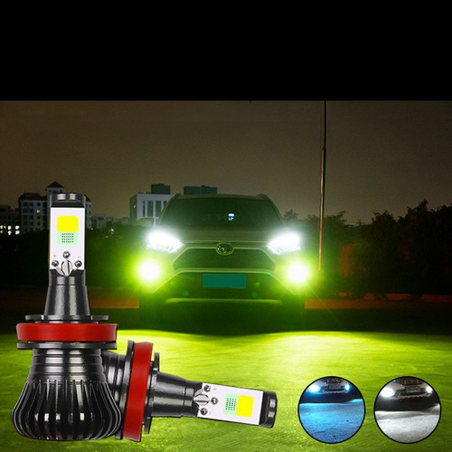 Coche Led Farodeluz Antiniebla De Dos Colores H3 H11 H4 9005