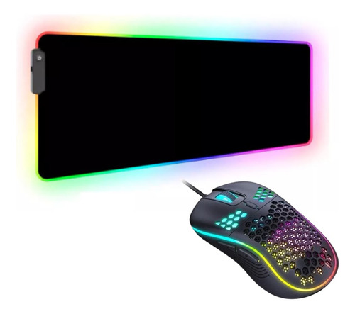 Combo Gamer Mouse Imice T89 6 Botones Y Mouse Pad Xxl Rgb