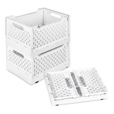 2pcs Caja Plegable De Plastico Organizadora Con Ruedas