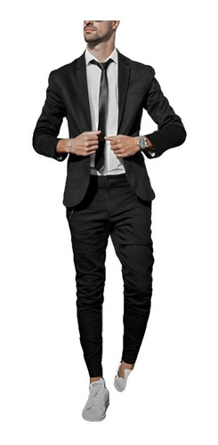 Traje Entallado De Hombre + Camisa Slim Fit + Corbatin