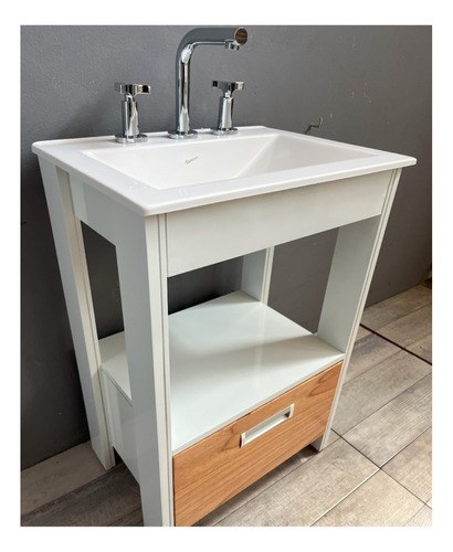 Vanitory Mueble Baño Eiko 50 Con Cajon + Bacha  