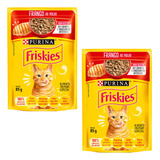 Kit 2 Friskies Sachês Para Gatos Adultos Sabor Frango 85g