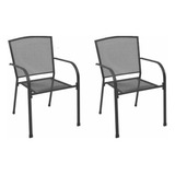 Silla De Exterior Metálica Estilo Bistro Set De 2 Pz Comedor