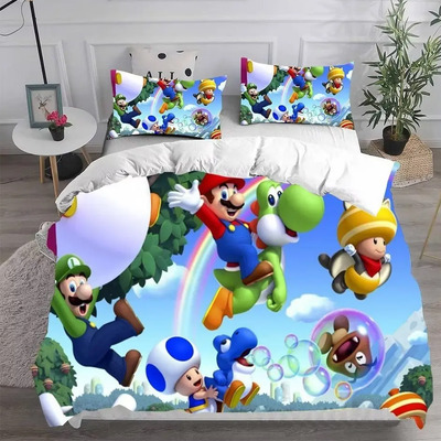 Funda De Edredón De Super Mario Bros Ropa De Cama Individual